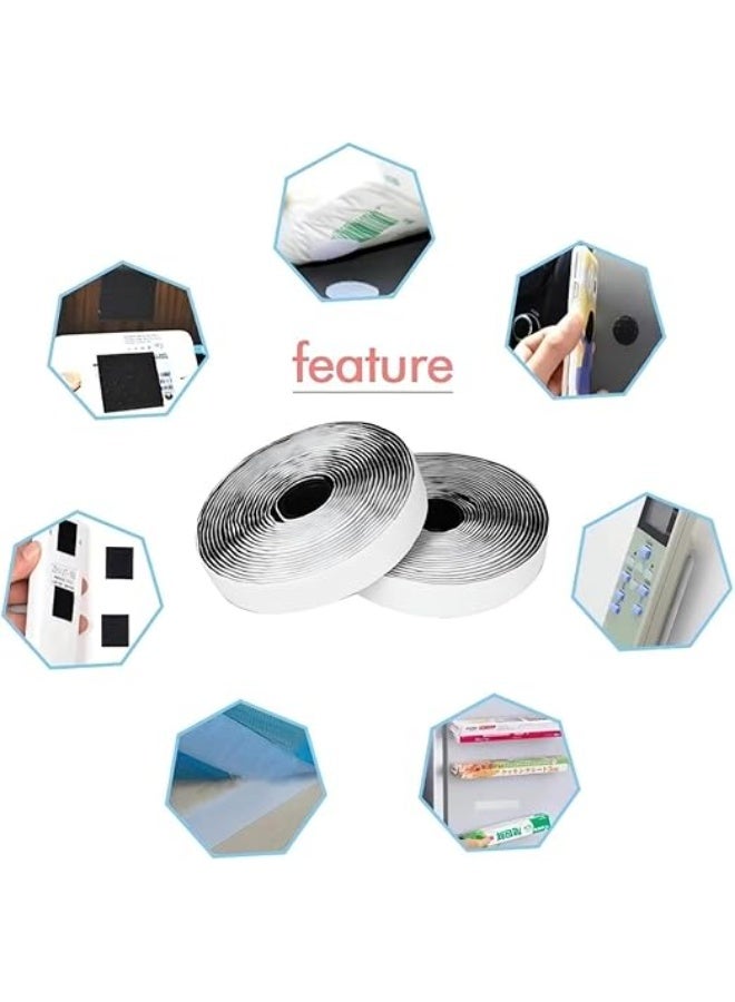 Reusable Velcro Tape - 2.3m wide x 1m long - White - Strong Fastener Clip for Home and Office - Image 5